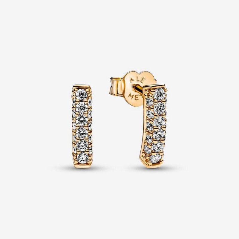 Clous d'Oreilles Pandora Timeless Pavé Single-Row Bar | DDV-71254998