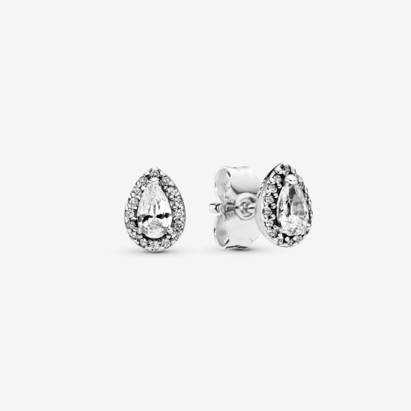 Clous d'Oreilles Pandora Sparkling Teardrop Halo | XUZ-27015325