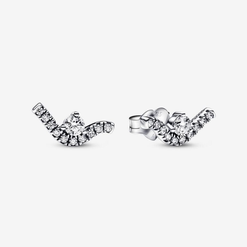 Clous d'Oreilles Pandora Sparkling Wave | WTA-57186222