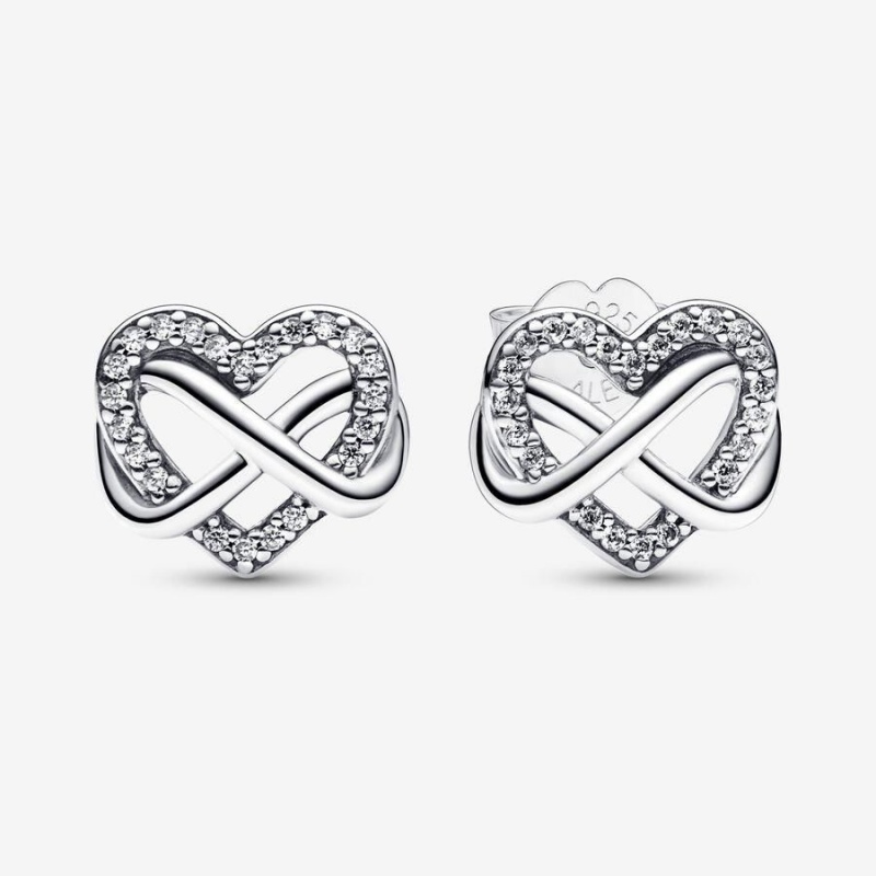 Clous d'Oreilles Pandora Sparkling Infinity Heart | AXH-51969228