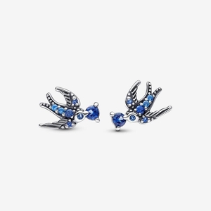 Clous d'Oreilles Pandora Sparkling Swallow Bleu | MMJ-65361190