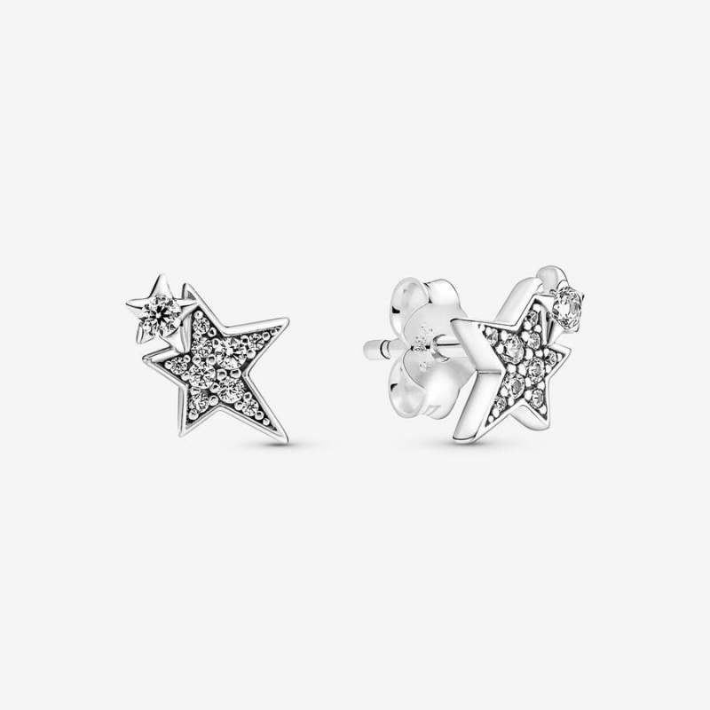 Clous d'Oreilles Pandora Sparkling Asymmetric Stars | IZA-92261286