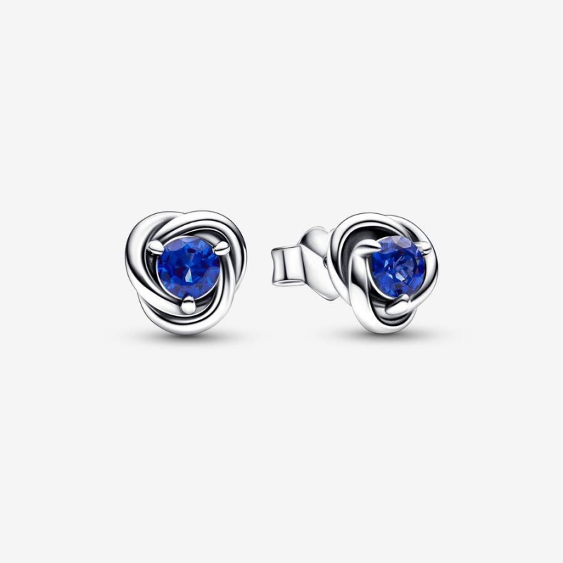 Clous d'Oreilles Pandora September Birthstone Eternity Circle Bleu | QIG-18615838