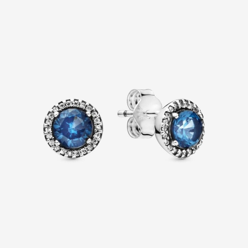 Clous d'Oreilles Pandora Round Sparkle Bleu | XWE-84700832