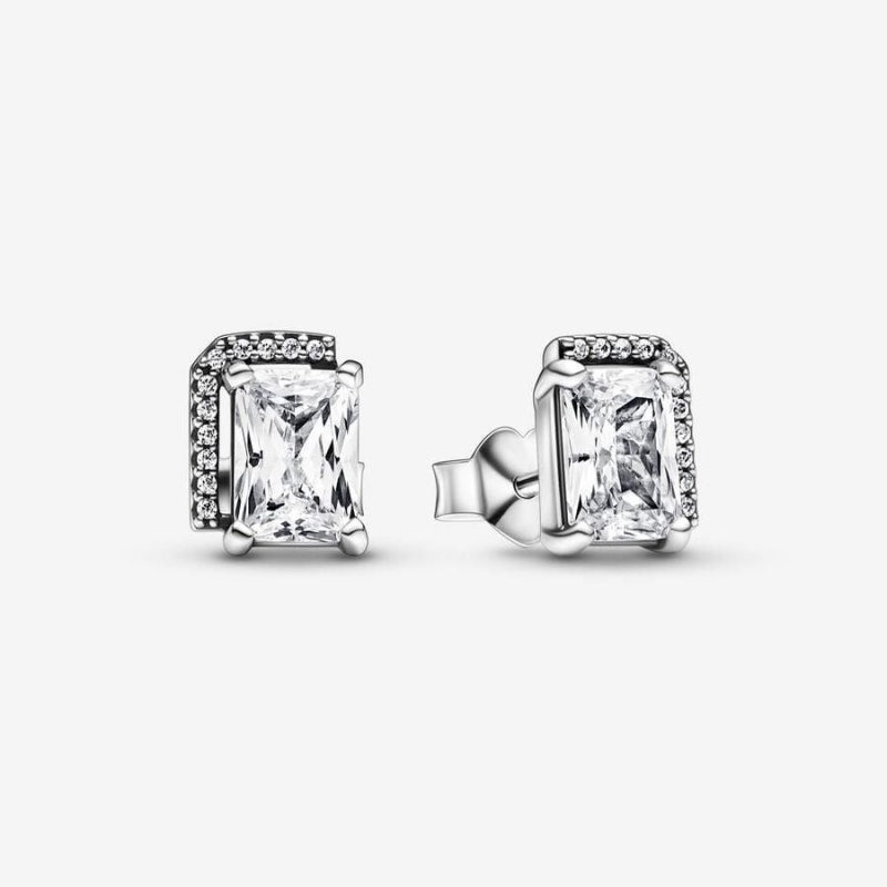 Clous d'Oreilles Pandora Rectangular Sparkling Halo | KSP-24002579