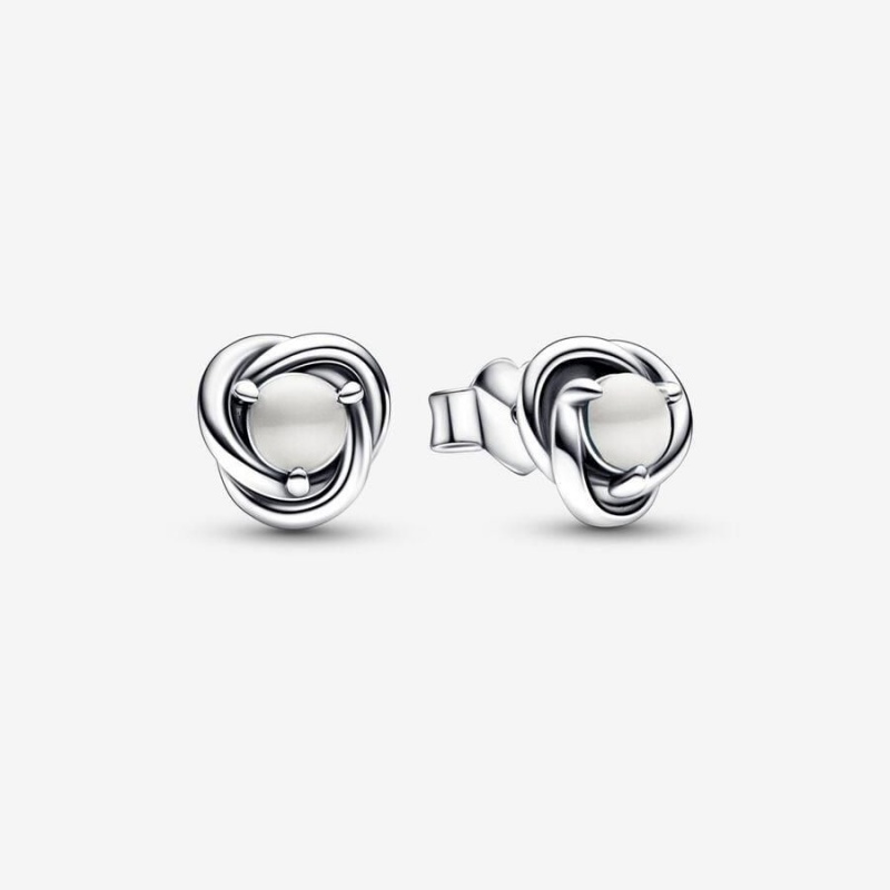 Clous d'Oreilles Pandora June Eternity Circle Blanche | XSA-44785396