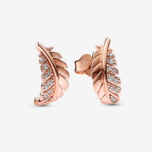 Clous d'Oreilles Pandora Floating Curved Feather | TAP-96853068