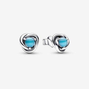 Clous d'Oreilles Pandora December Eternity Circle Turquoise | DYR-38239850