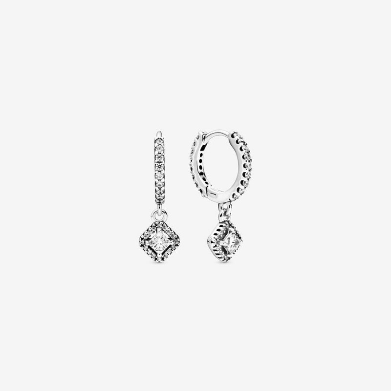 Boucles d'Oreilles Créoles Pandora Square Sparkle | GCX-04188878