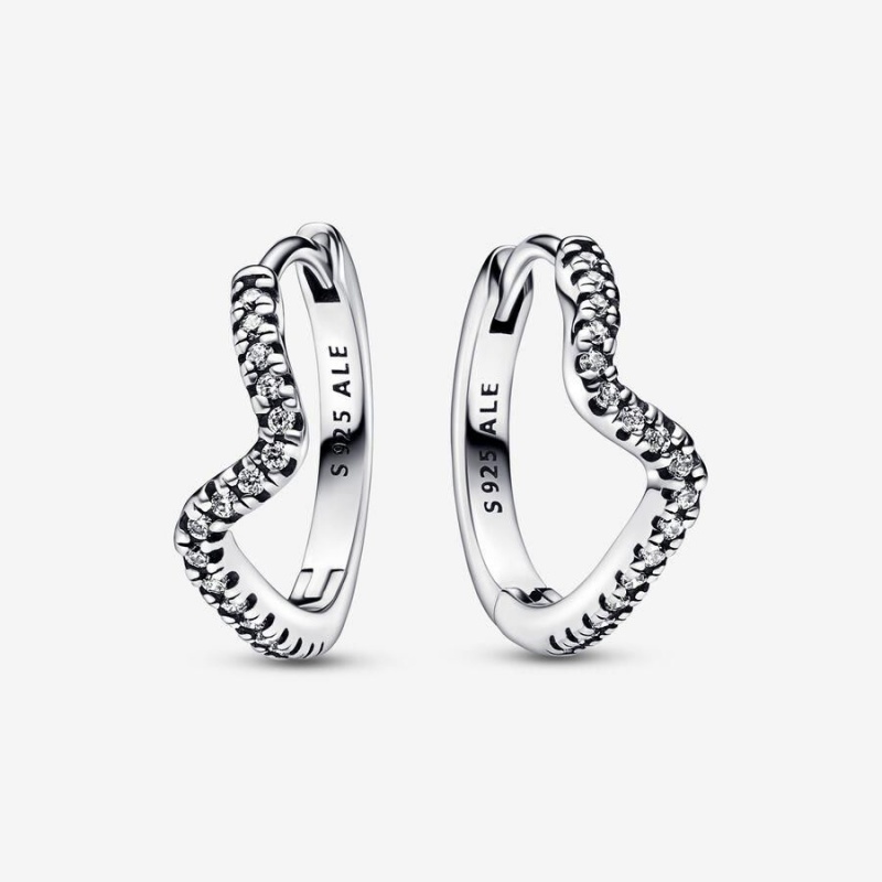 Boucles d'Oreilles Créoles Pandora Sparkling Wave | FUG-87501343