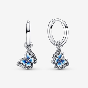 Boucles d'Oreilles Créoles Pandora Butterfly Bleu | QBM-46005482