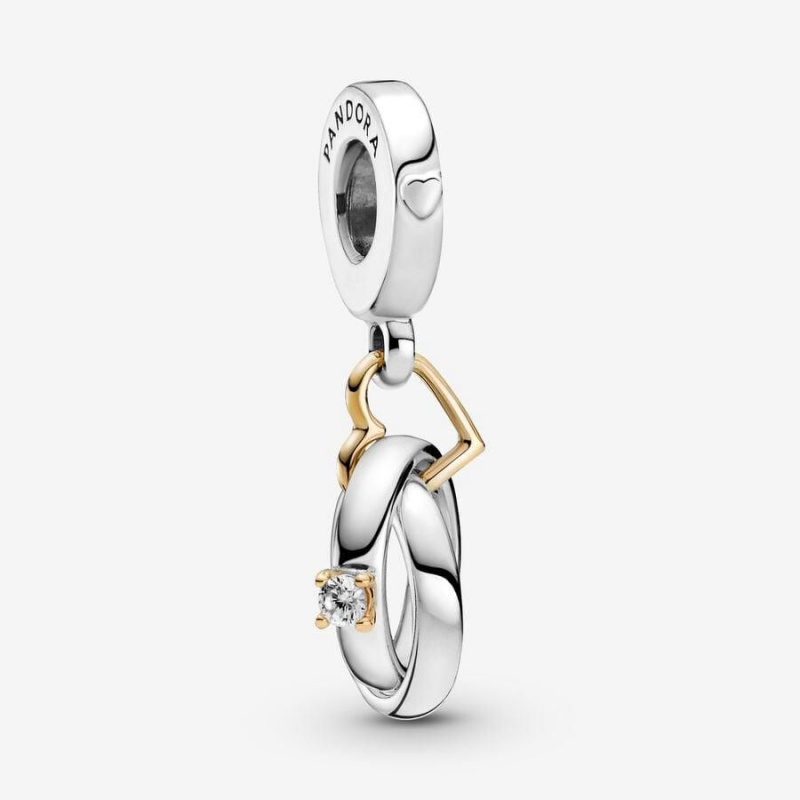 Charm Pendentif Pandora Two-Tone Wedding Rings | JKP-93731559