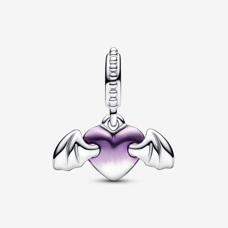 Charm Pendentif Pandora Vampire Winged Heart Violette | NLZ-59108414