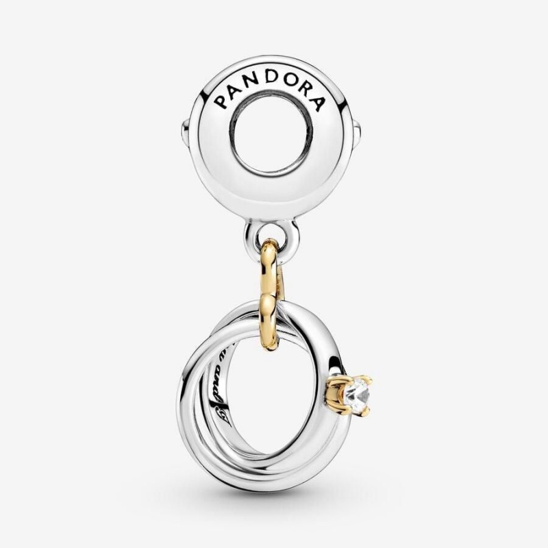 Charm Pendentif Pandora Two-Tone Wedding Rings | JKP-93731559