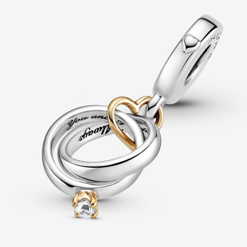 Charm Pendentif Pandora Two-Tone Wedding Rings | JKP-93731559