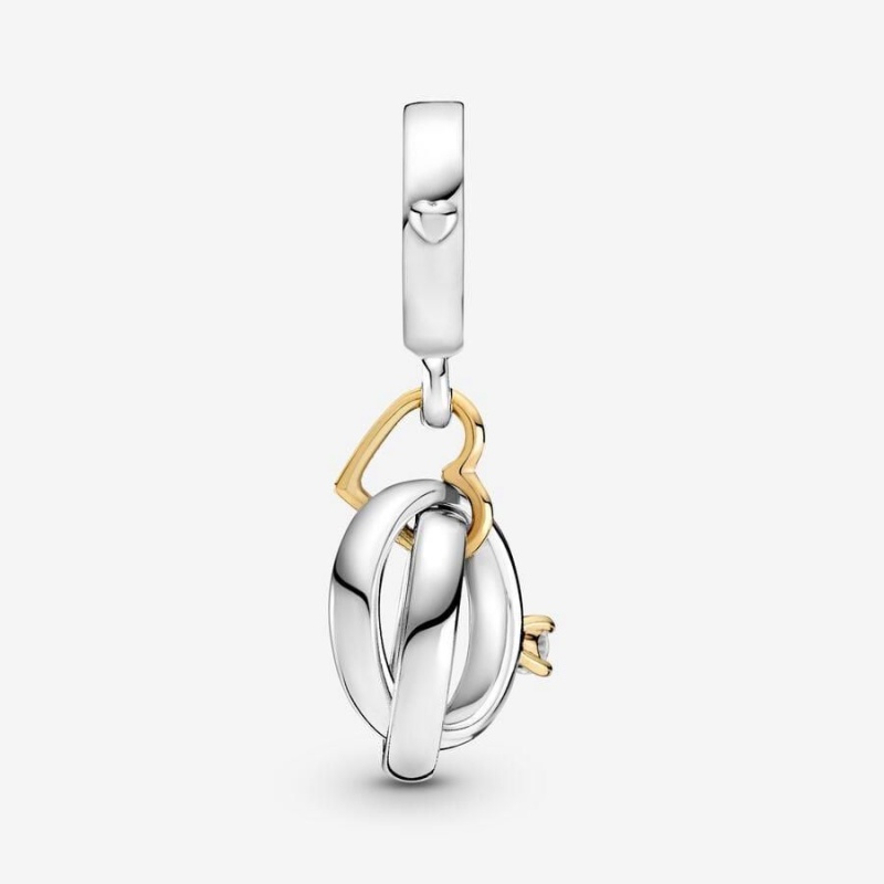 Charm Pendentif Pandora Two-Tone Wedding Rings | JKP-93731559