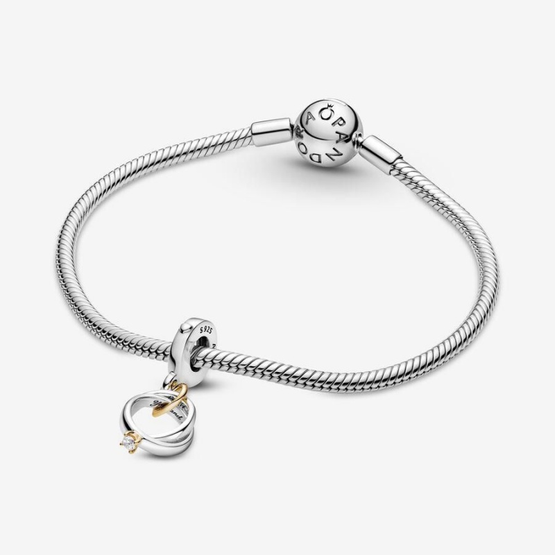 Charm Pendentif Pandora Two-Tone Wedding Rings | JKP-93731559