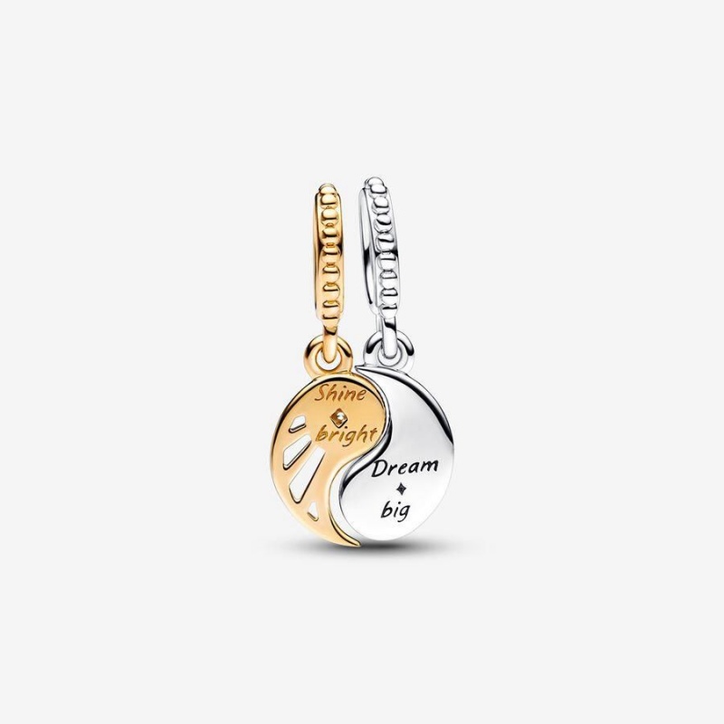 Charm Pendentif Pandora Two-Tone Splittable Sun & Moon Bleu | SMO-08038128