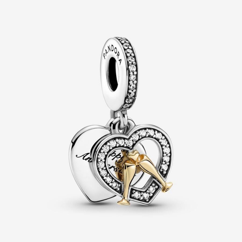 Charm Pendentif Pandora Two-Tone Happy Anniversary | GOH-06525388