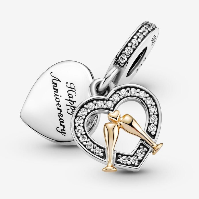 Charm Pendentif Pandora Two-Tone Happy Anniversary | GOH-06525388