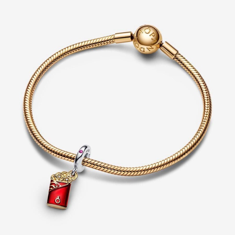 Charm Pendentif Pandora Two-Tone Envelope Rouge | XPF-22263581