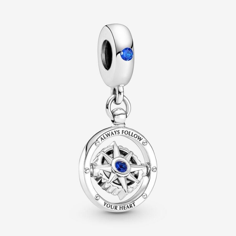 Charm Pendentif Pandora Spinning Compass Bleu | MRJ-23477270