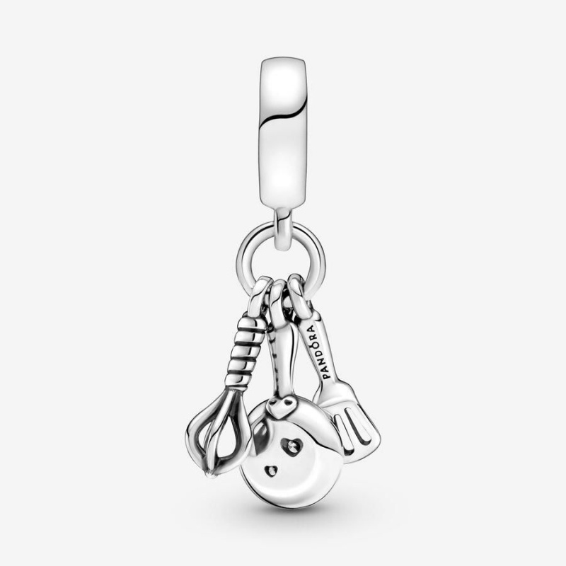 Charm Pendentif Pandora Spatula Frying Pan & Whisk | XLY-34010000