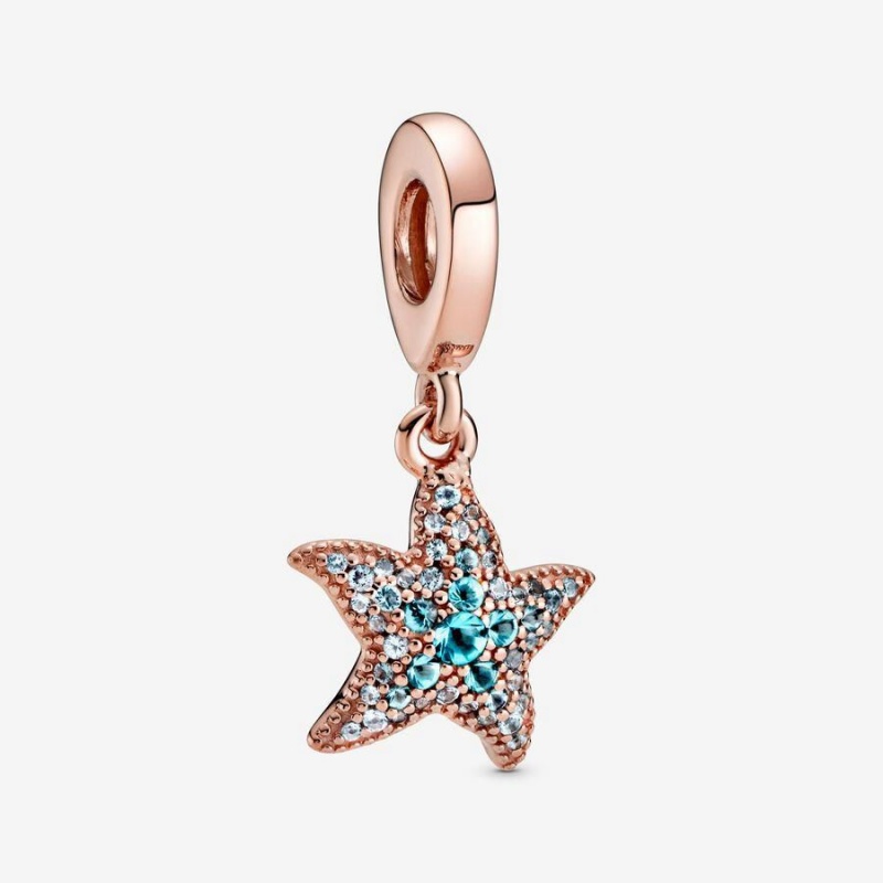 Charm Pendentif Pandora Sparkling Starfish Bleu | YTD-86688387