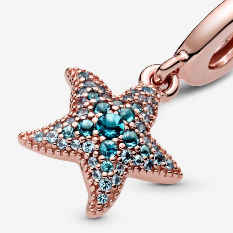 Charm Pendentif Pandora Sparkling Starfish Bleu | YTD-86688387