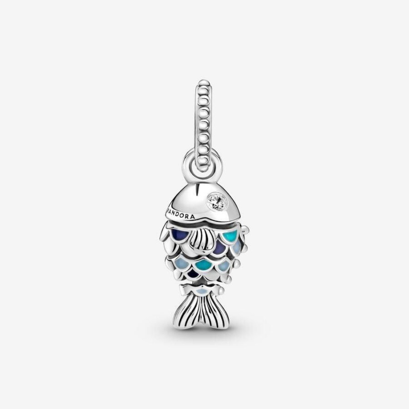 Charm Pendentif Pandora Scaled Fish Bleu | WRB-95802255