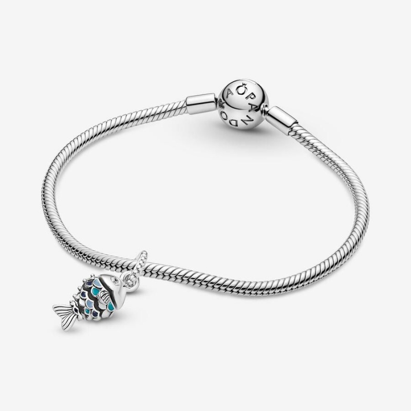 Charm Pendentif Pandora Scaled Fish Bleu | WRB-95802255