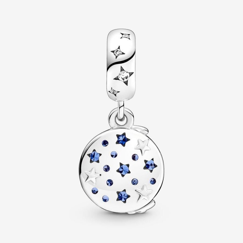 Charm Pendentif Pandora Santa Claus On The Moon Double Bleu | UUN-12018587