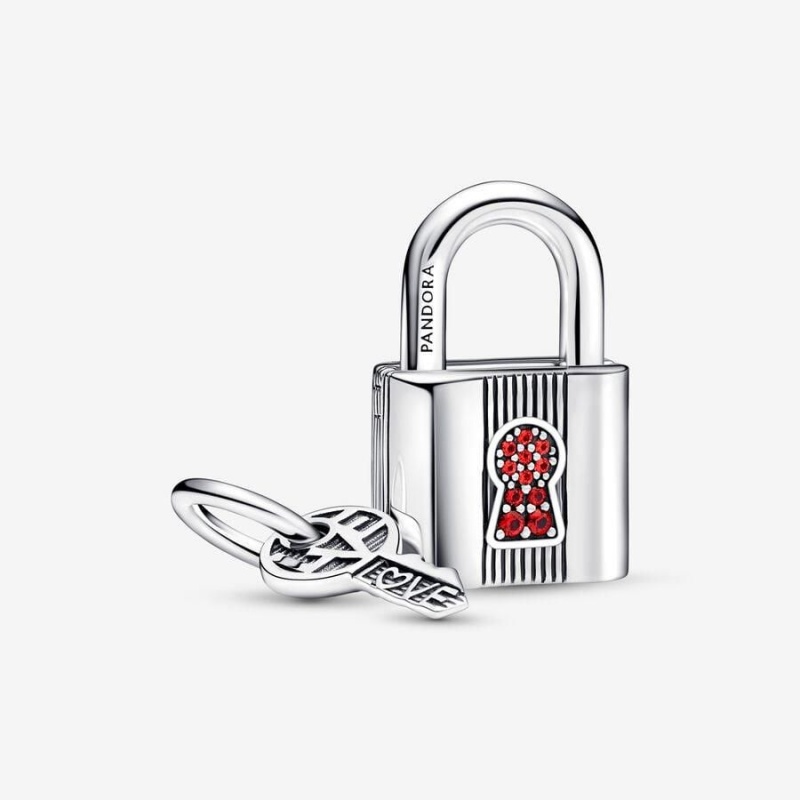 Charm Pendentif Pandora Padlock and Key Rouge | IKW-50924874