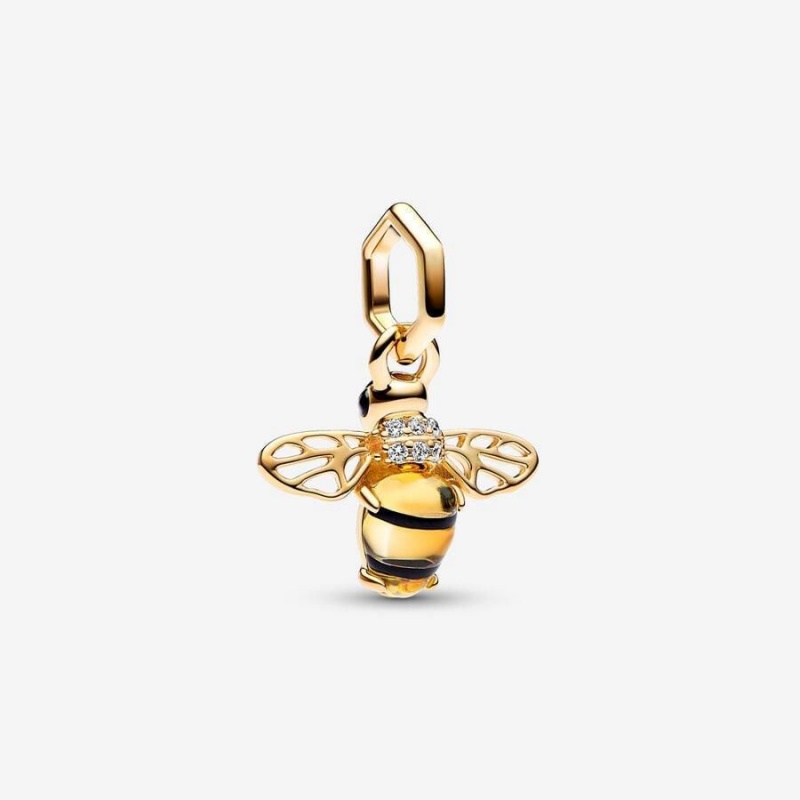 Charm Pendentif Pandora Sparkling Bee Jaune | UHU-52335550