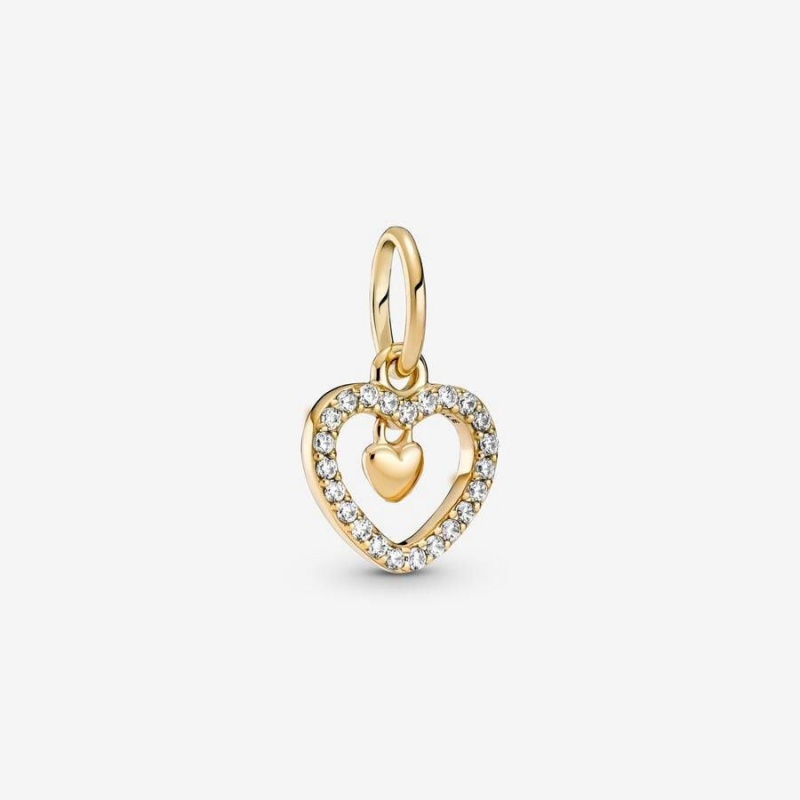 Charm Pendentif Pandora Sparkling Double Heart | QRU-57309356