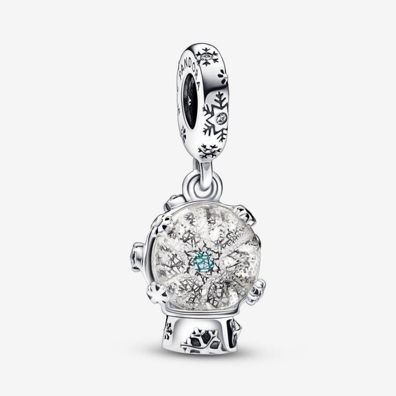 Charm Pendentif Pandora Snowflake Snow Globe Turquoise | EEK-53949490