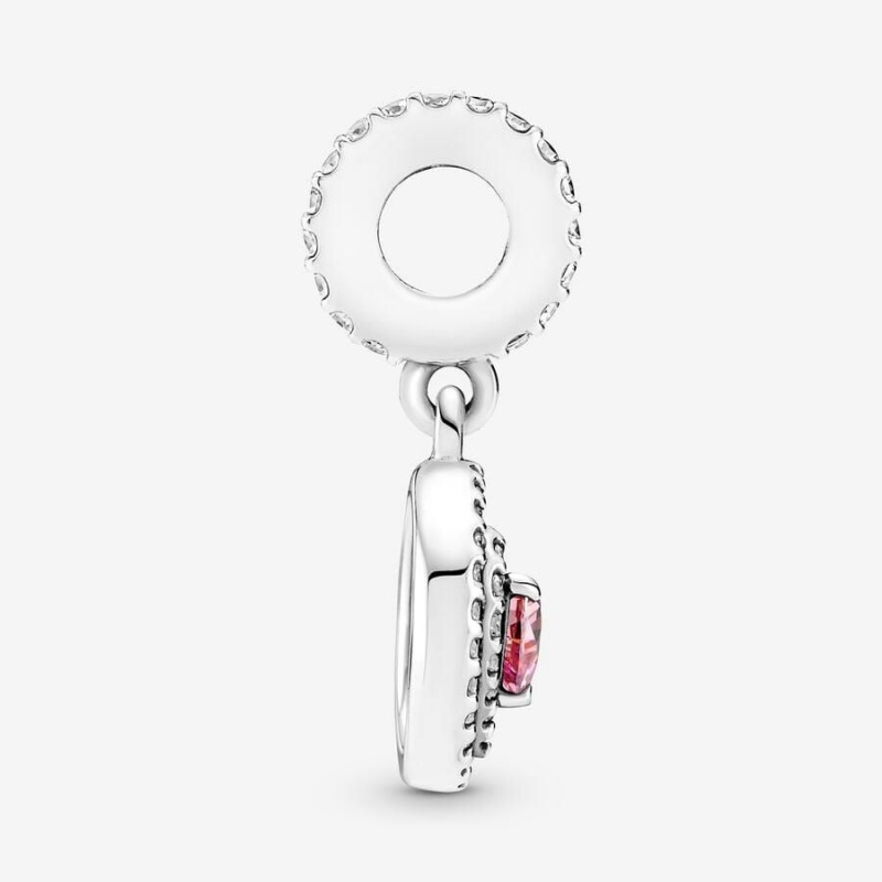 Charm Pendentif Pandora Sparkling Double Halo Heart Rose | KAP-32090451