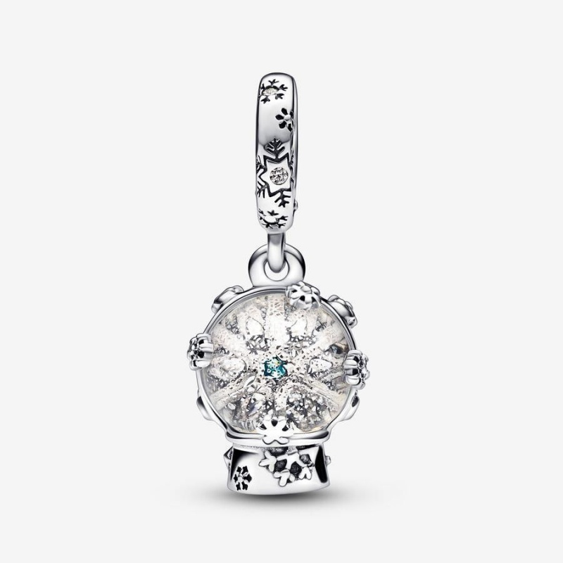 Charm Pendentif Pandora Snowflake Snow Globe Turquoise | EEK-53949490