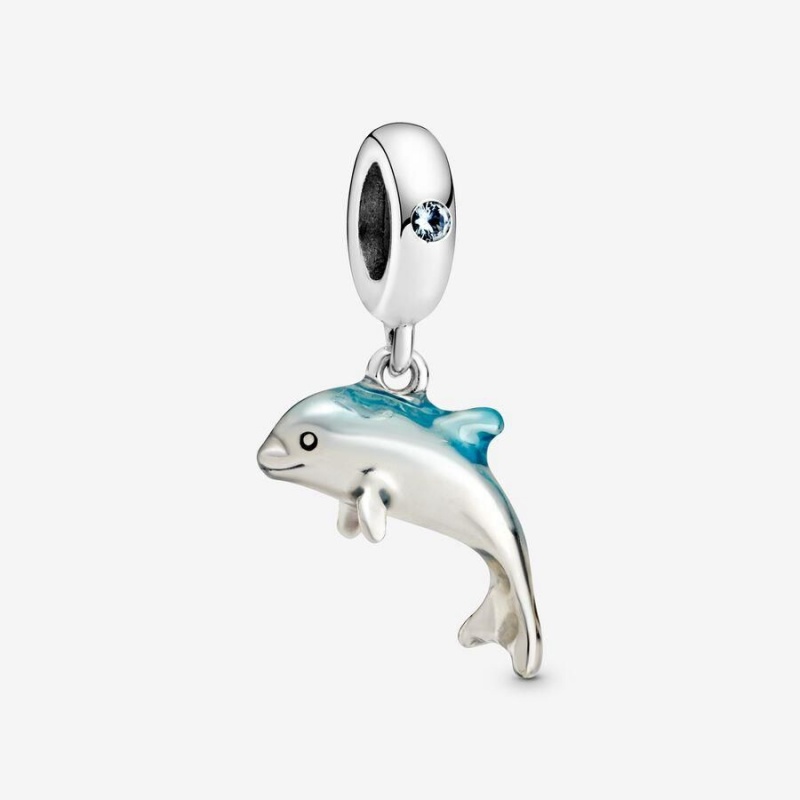 Charm Pendentif Pandora Shimmering Dolphin Bleu | ZVQ-32368524