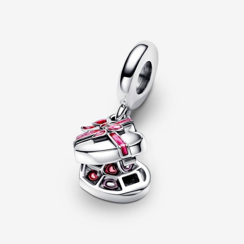 Charm Pendentif Pandora Openable Heart Chocolate Gift Box Rose | DDI-31029855