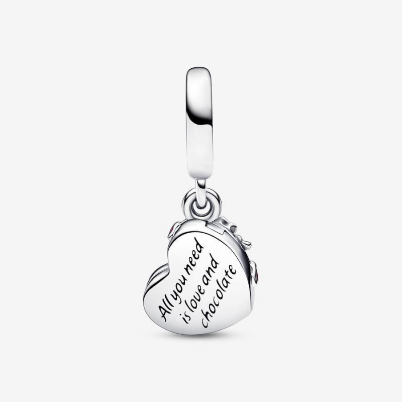 Charm Pendentif Pandora Openable Heart Chocolate Gift Box Rose | DDI-31029855