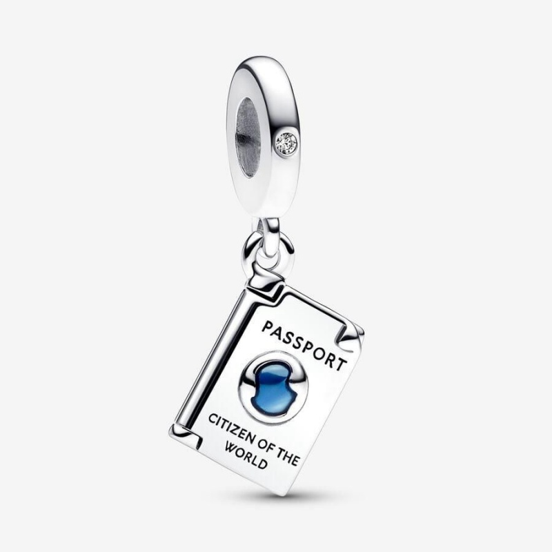 Charm Pendentif Pandora Openable Passport Bleu | LKO-84847713