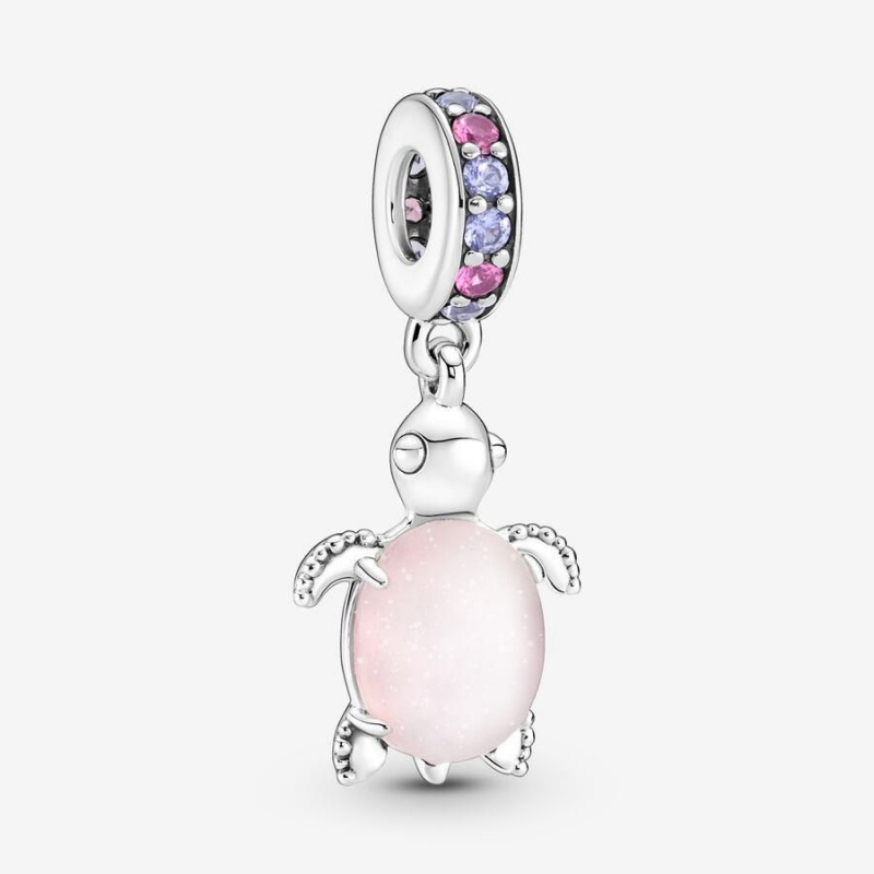 Charm Pendentif Pandora Murano Glass Sea Turtle Rose | YEB-56883476