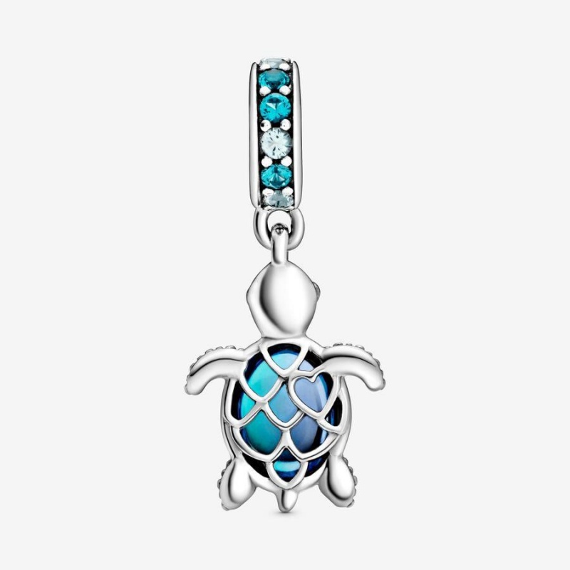 Charm Pendentif Pandora Murano Glass Sea Turtle Bleu | DNK-00511893