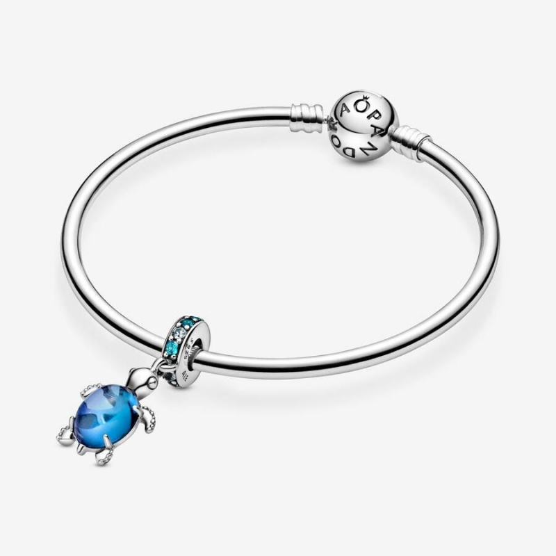 Charm Pendentif Pandora Murano Glass Sea Turtle Bleu | DNK-00511893