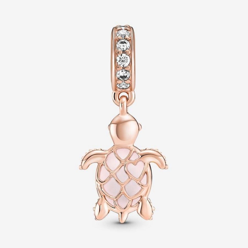 Charm Pendentif Pandora Murano Glass Sea Turtle Rose | WNN-21932118