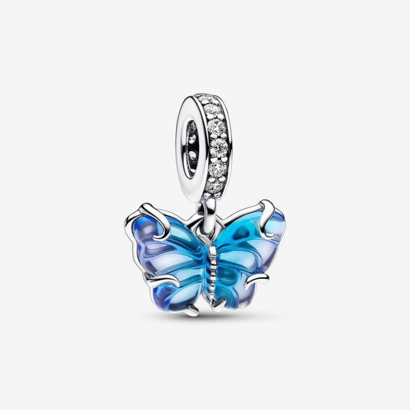 Charm Pendentif Pandora Murano Glass Butterfly Bleu | RUK-82049220