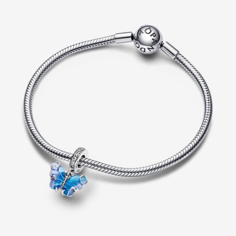 Charm Pendentif Pandora Murano Glass Butterfly Bleu | RUK-82049220