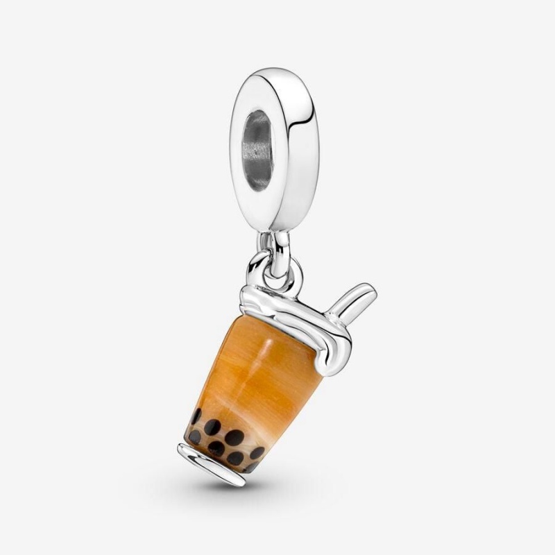 Charm Pendentif Pandora Murano Glass Bubble Tea Marron | XIK-55786370