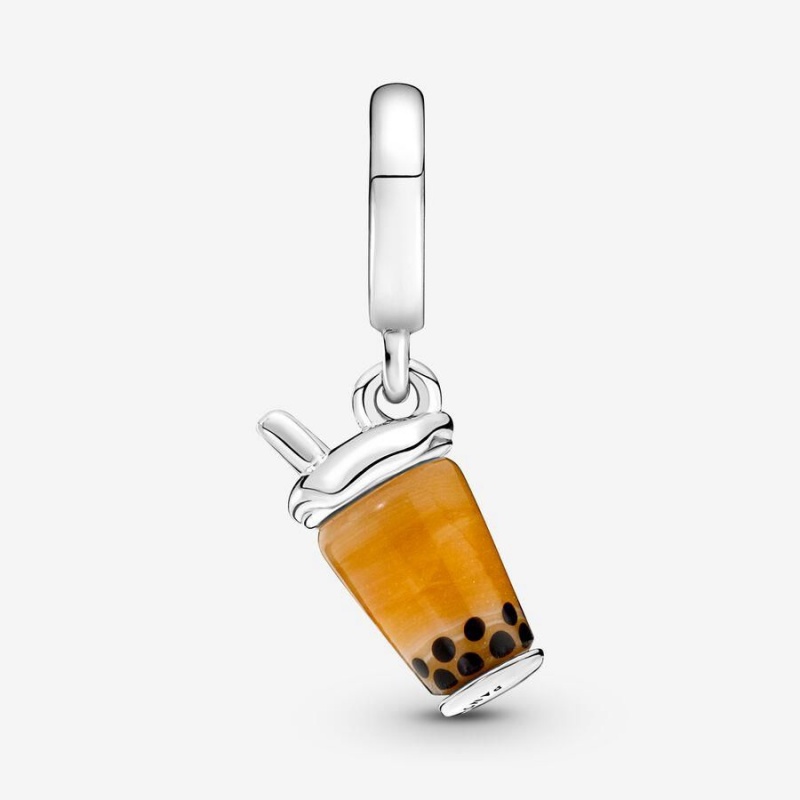 Charm Pendentif Pandora Murano Glass Bubble Tea Marron | XIK-55786370